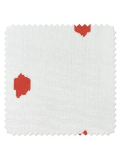 'Fabric By The Yard - Medina Dot - Persimmon On Linen