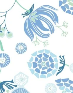 'Mediterranean Floral' Wallpaper By Tea Collection - Blue -Wallpaper Store Mediterranean Floral Blue detail 42c23abc 2d74 4903 a469 44d817de2680