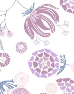'Mediterranean Floral' Wallpaper By Tea Collection - Lavender -Wallpaper Store Mediterranean Floral Lavender detail