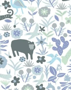 'Menagerie' Wallpaper By Tea Collection - Gray -Wallpaper Store Menagerie Gray detail