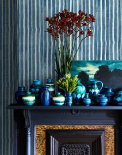 'Monroe Street' Wallpaper By Chris Benz - Blue