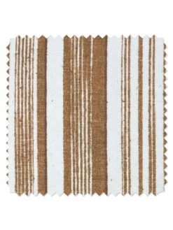 'Fabric By The Yard - Stuart Stripe - Brown On Linen