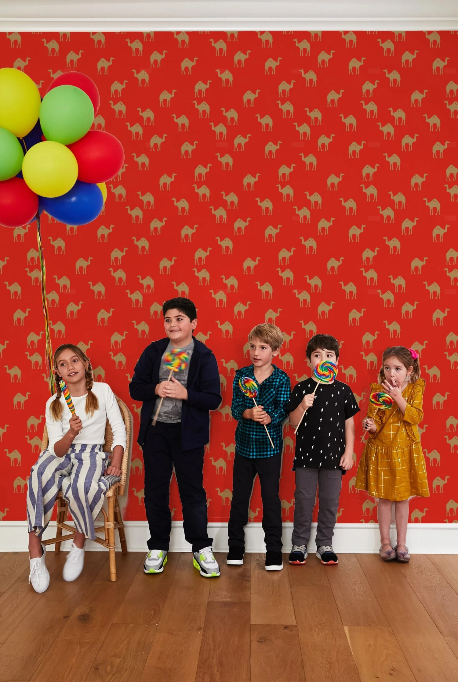 'Oasis Camels' Wallpaper By Tea Collection - Red 4 'Oasis Camels' Wallpaper By Tea Collection - Red - Image 2