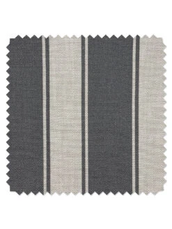 'Fabric By The Yard - Ojai Stripe - Black On Flax Linen