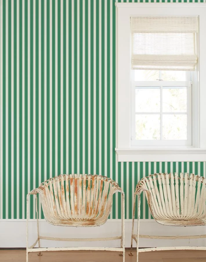 'Ojai Stripe' Wallpaper By Wallshoppe - Green 4 'Ojai Stripe' Wallpaper By Wallshoppe - Green - Image 2