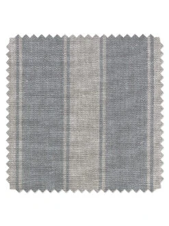 'Fabric By The Yard - Ojai Stripe - Silver On Flax Linen