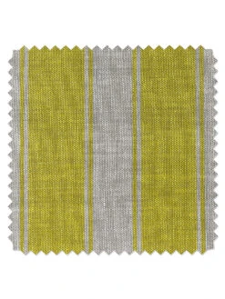'Fabric By The Yard - Ojai Stripe - Yellow On Flax Linen