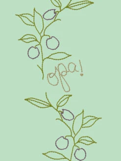 'Opa!' Wallpaper By Lingua Franca - Aventurine -Wallpaper Store Opa Aventurine Detail