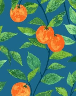 'Orange Crush' Wallpaper By Nathan Turner - Cadet Blue -Wallpaper Store OrangeCrush Cadetblue DETAIL 5cb6f7b5 8326 47c2 a83b be7fb398afb3