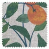 'Fabric By The Yard - Orange Crush - Natural On Flax Linen