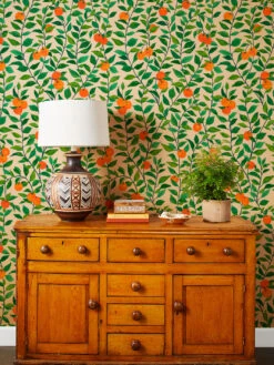 'Orange Crush' Kraft Wallpaper By Nathan Turner - Natural