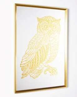 'Orange Owl' Mirrored Art By Artshoppe -Wallpaper Store Orange Owl Mirror