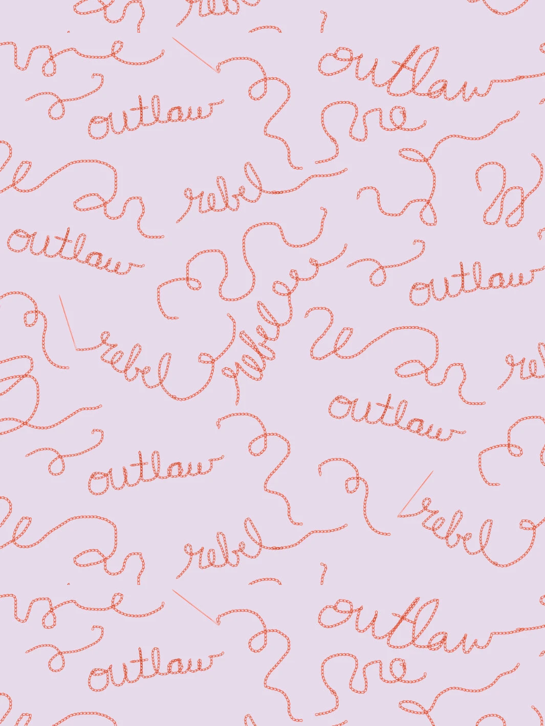 'Outlaws And Rebels' Wallpaper By Lingua Franca- Persimmon + Lilac 4 'Outlaws And Rebels' Wallpaper By Lingua Franca- Persimmon + Lilac - Image 2