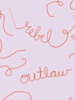 'Outlaws And Rebels' Wallpaper By Lingua Franca- Persimmon + Lilac 7 'Outlaws And Rebels' Wallpaper By Lingua Franca- Persimmon + Lilac -Wallpaper Store Outlaws and Rebels PermissionLilac Detail