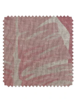 'Fabric By The Yard - Pacifico Palm - Garcelle Pink On California Cotton -Wallpaper Store Pacifico Palm Garcelle Pink Flax Linen Detail