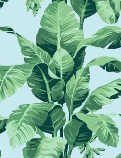 'Pacifico Palm' Wallpaper By Nathan Turner - Sky Blue
