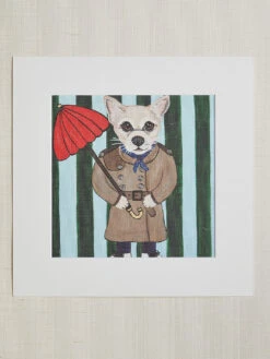 'Paco The Weather Man Style Inspired By Gene Kelly' By Carly Beck Art Print -Wallpaper Store Paco as Gene Kelly by CAB Grasscloth Portrait Design