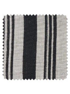 'Fabric By The Yard - Painted Stripes - Black On Flax Linen