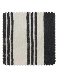 'Fabric By The Yard - Painted Stripes - Black On Raw Canvas