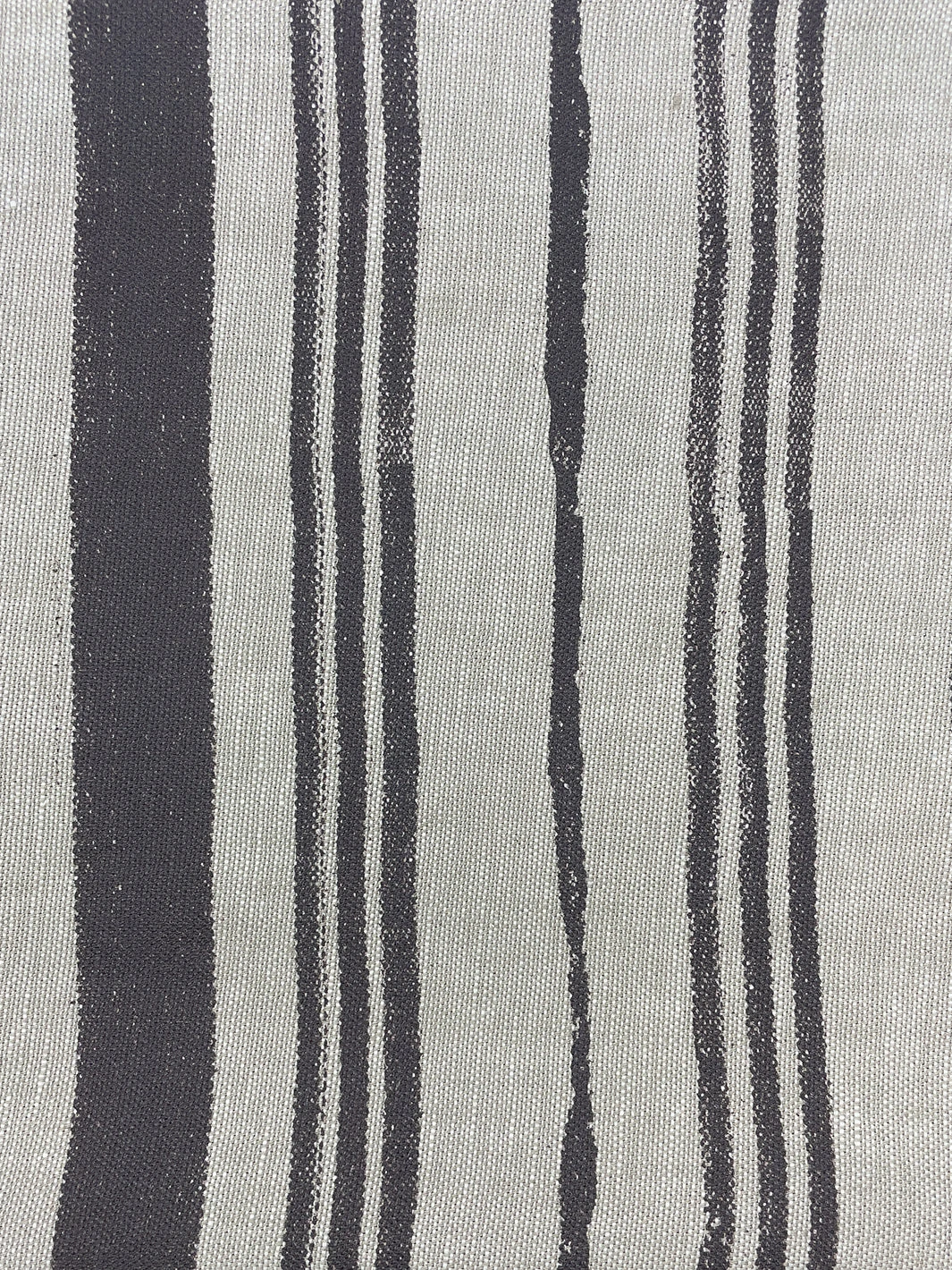 'Fabric By The Yard - Painted Stripes - Chocolate On Flax Linen 4 'Fabric By The Yard - Painted Stripes - Chocolate On Flax Linen - Image 2