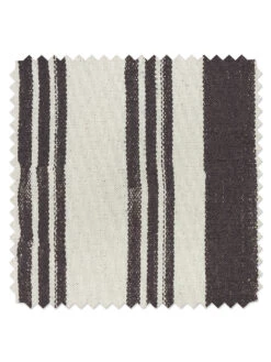 'Fabric By The Yard - Painted Stripes - Chocolate On Raw Canvas