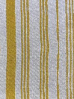 'Fabric By The Yard - Painted Stripes - Gold On Flax Linen -Wallpaper Store Painted Stripes Gold Flax Linen Design