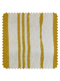 'Fabric By The Yard - Painted Stripes - Gold On Raw Canvas