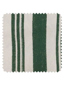 'Fabric By The Yard - Painted Stripes - Green On Raw Canvas