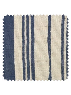 'Fabric By The Yard - Painted Stripes - Navy On California Cotton