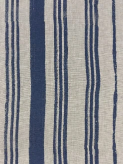 'Fabric By The Yard - Painted Stripes - Navy On Flax Linen 11 'Fabric By The Yard - Painted Stripes - Navy On Flax Linen -Wallpaper Store Painted Stripes Navy Flax Linen Design