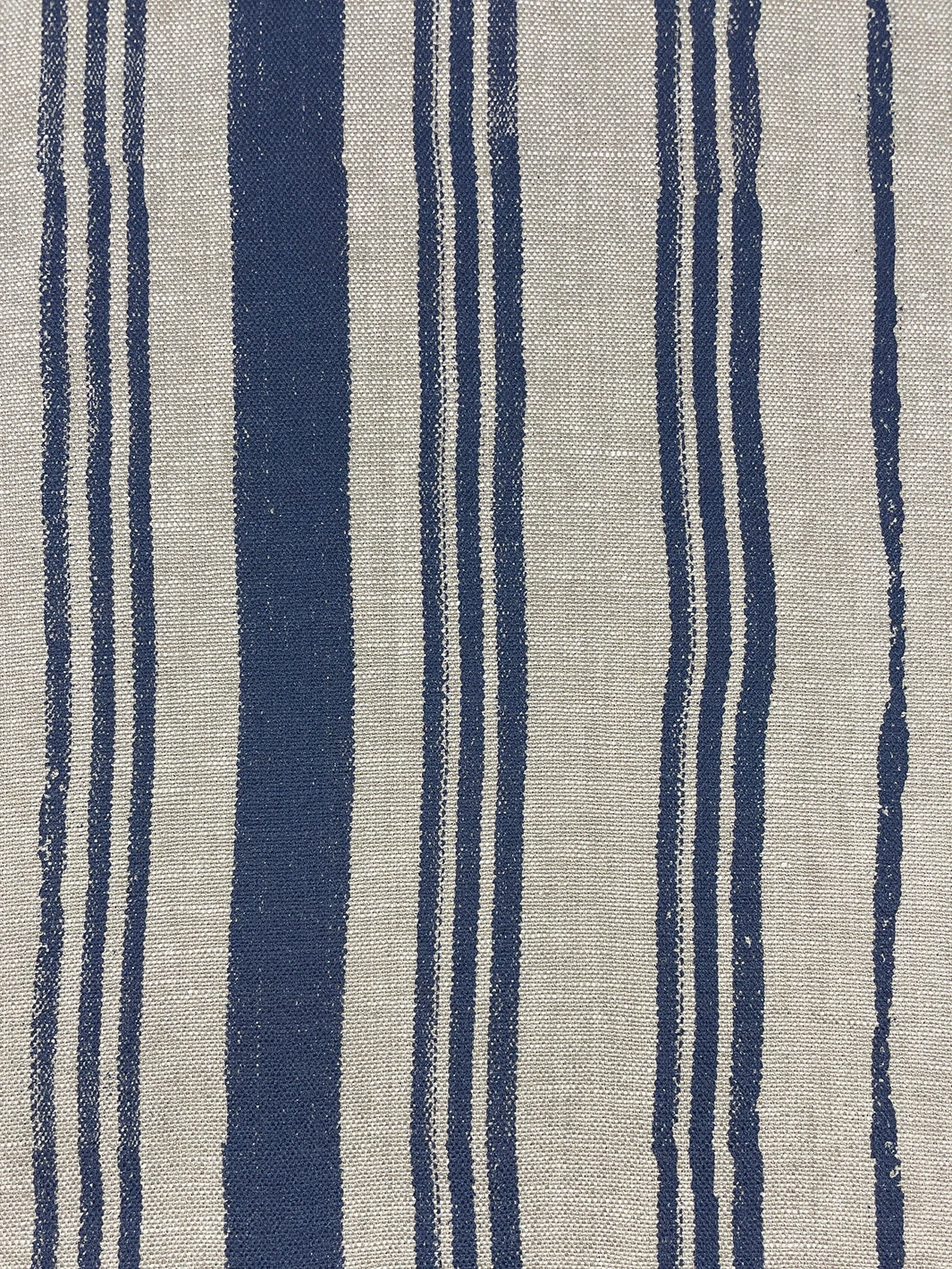 'Fabric By The Yard - Painted Stripes - Navy On Flax Linen 6 'Fabric By The Yard - Painted Stripes - Navy On Flax Linen - Image 4