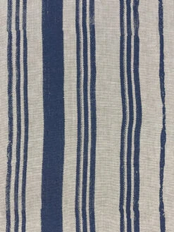 'Fabric By The Yard - Painted Stripes - Navy On Raw Canvas -Wallpaper Store Painted Stripes Navy Flax Linen Design e9c9c7ee 8025 4ab5 b640 a6188de1006b