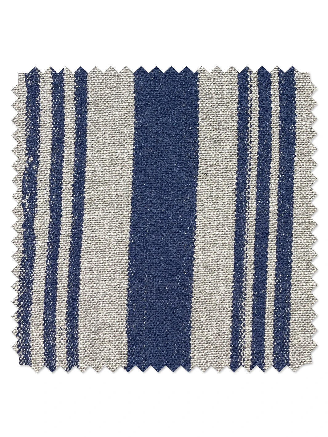 'Fabric By The Yard - Painted Stripes - Navy On Flax Linen 3 'Fabric By The Yard - Painted Stripes - Navy On Flax Linen