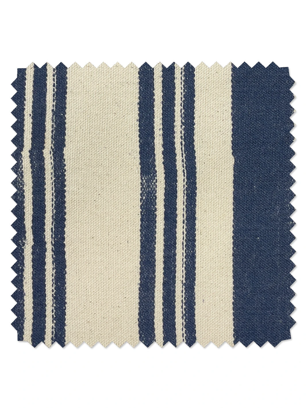 'Fabric By The Yard - Painted Stripes - Navy On Flax Linen 4 'Fabric By The Yard - Painted Stripes - Navy On Flax Linen - Image 2