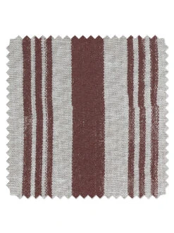 'Fabric By The Yard - Painted Stripes - Rust On Flax Linen