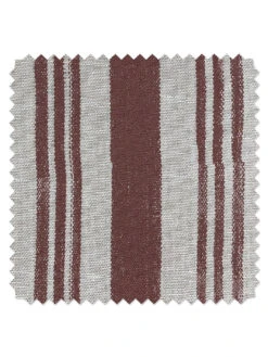 'Fabric By The Yard - Painted Stripes - Rust On Raw Canvas