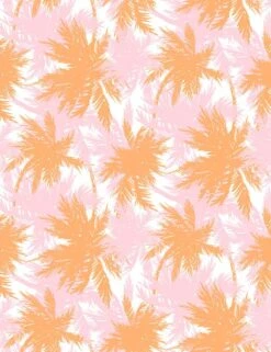 'Palm Shuffle' Wallpaper By Wallshoppe - Creamsicle / Blush