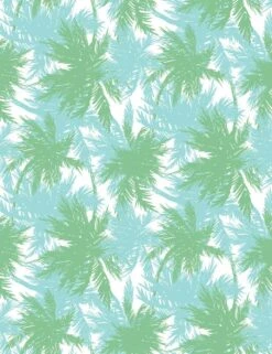 'Palm Shuffle' Wallpaper By Wallshoppe - Green / Caribbean