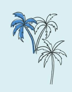 'Palms' Wallpaper By Tea Collection - Cerulean -Wallpaper Store Palms Cerulean detail