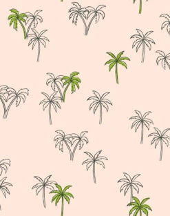 'Palms' Wallpaper By Tea Collection - Peach