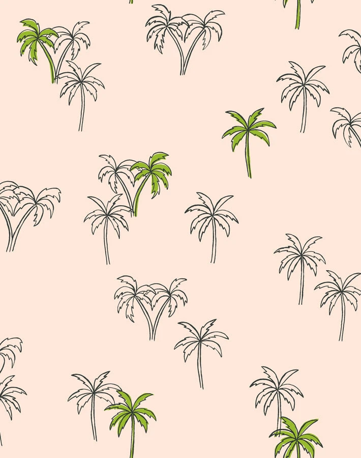 'Palms' Wallpaper By Tea Collection - Peach 3 'Palms' Wallpaper By Tea Collection - Peach
