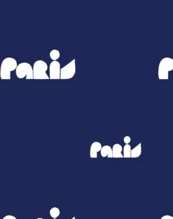 'Paris Graphic' Wallpaper By Clare V. - White / Navy -Wallpaper Store Paris White Navy detail