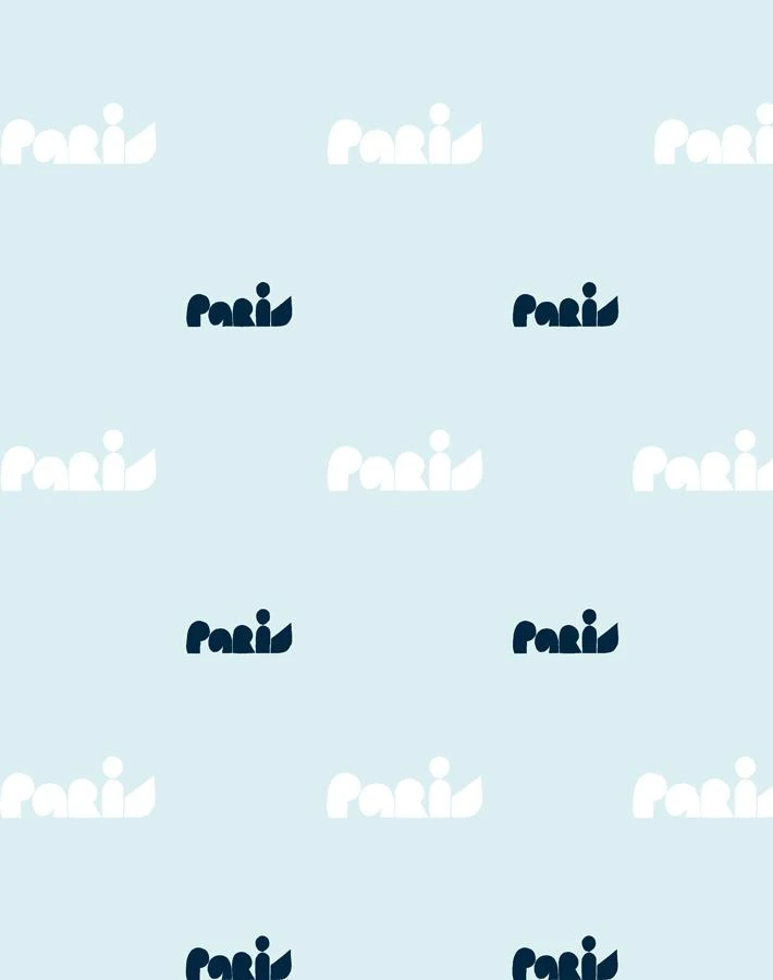 'Paris Graphic' Wallpaper By Clare V. - Baby Blue 3 'Paris Graphic' Wallpaper By Clare V. - Baby Blue
