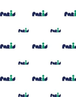 'Paris Graphic' Wallpaper By Clare V. - Navy / Green