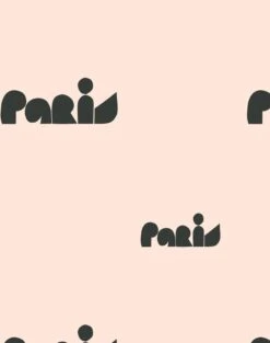 'Paris Graphic' Wallpaper By Clare V. - Peach -Wallpaper Store Paris by Clare V Peach detail