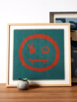 'Peace Skate Face' Framed Art By Tea Collection