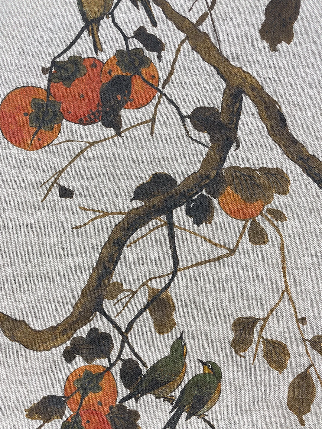 'Fabric By The Yard - Persimmon Birds - Persimmon On Flax Linen 5 'Fabric By The Yard - Persimmon Birds - Persimmon On Flax Linen - Image 3