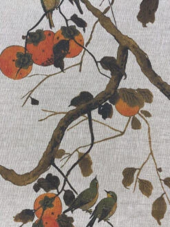 'Fabric By The Yard - Persimmon Birds - Persimmon On Organic Twill -Wallpaper Store Persimmon Birds Persimmon Flax Linen Design fd18b07c 80e7 4e64 ab31 344a43b3478a