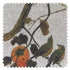 'Fabric By The Yard - Persimmon Birds - Persimmon On Flax Linen -Wallpaper Store Persimmon Birds Persimmon Flax Linen Detail