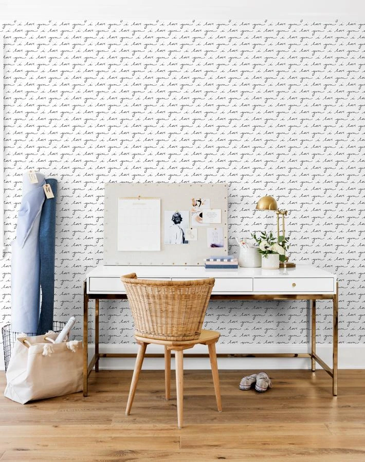'I Love You' Wallpaper By Sugar Paper - White 3 'I Love You' Wallpaper By Sugar Paper - White - Image 2